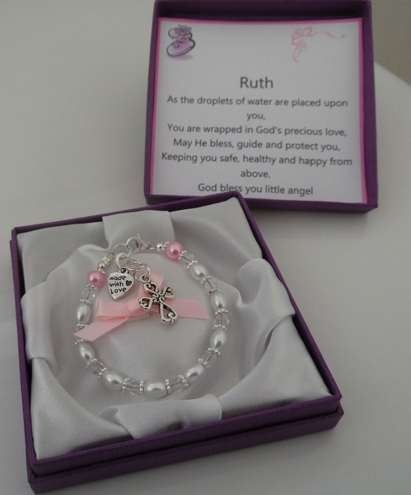 Gift For Baby Baptism
 Baby Girl Boy christening t personalised bracelet