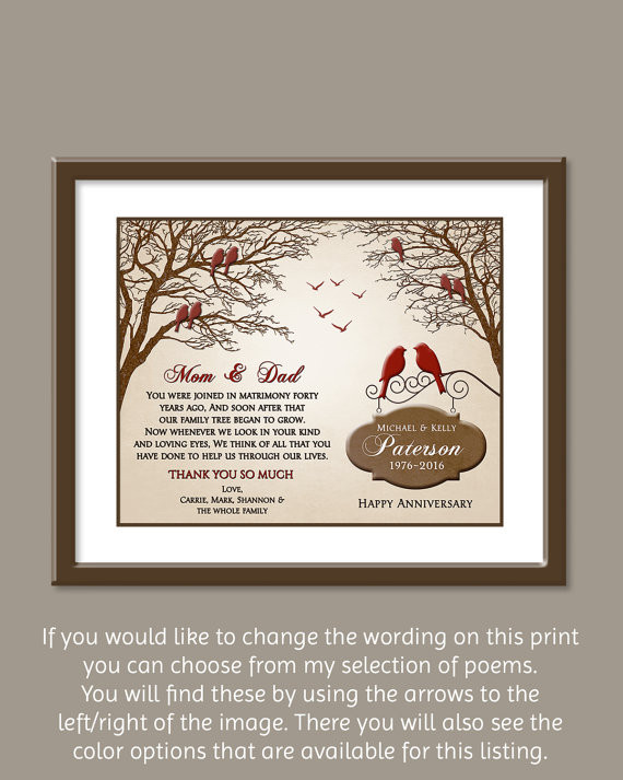 Gift Ideas For 40Th Wedding Anniversary
 Ruby Anniversary Gift 40th Anniversary Gift Ideas 40th