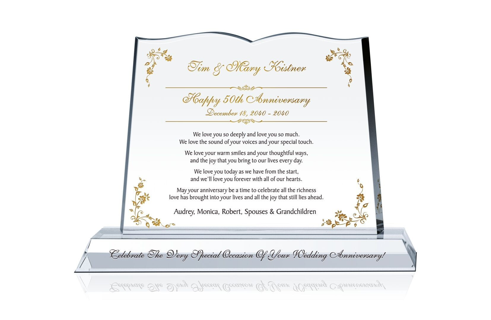 Gift Ideas For 50Th Anniversary Couple
 50th Wedding Anniversary Gift for Couple Crystal Central