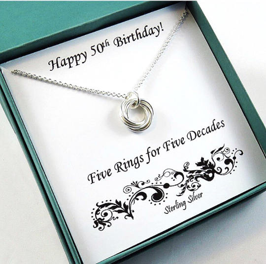 Gift Ideas For 50Th Birthday Woman
 50th Birthday Gift for Women Sterling Silver Necklace 50th