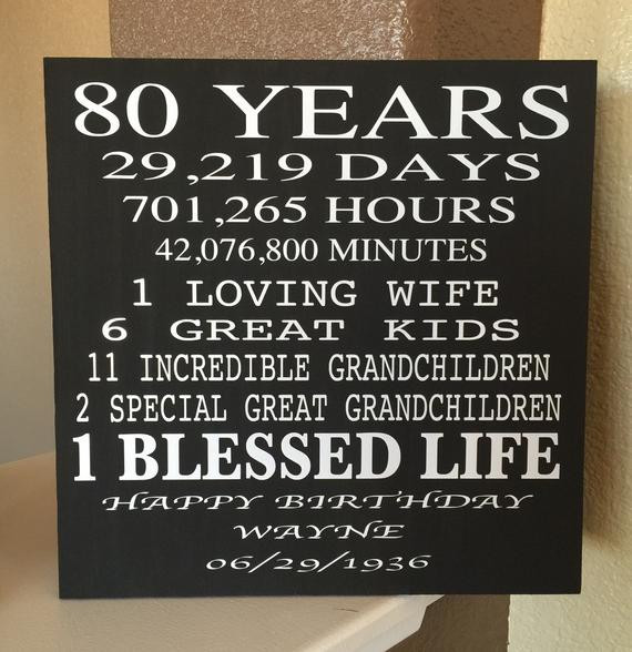 Gift Ideas For 80 Year Old Woman Birthday
 80 Year Old Birthday Wood Sign Can Be by CreativeSignsByTal