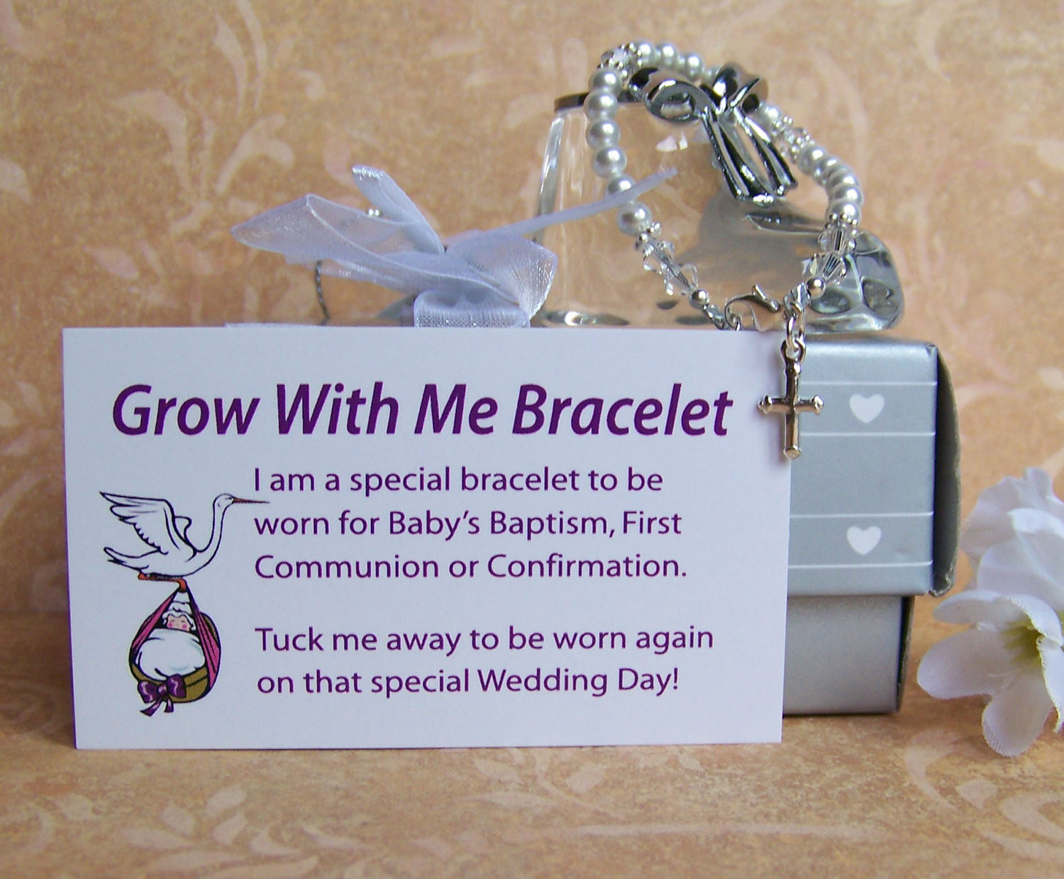 Gift Ideas For Baby Boy Baptism
 Baby Girl Baptism Bracelet Grow With Me by luckycharm5286