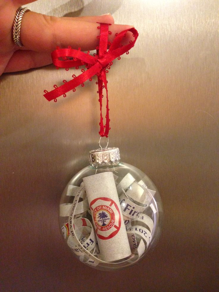 Gift Ideas For Firefighter Graduation
 DIY Firefighter graduation program memory ornament You