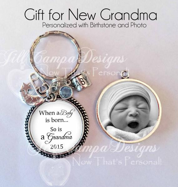 Gift Ideas For Grandma From Baby
 New Grandma Keychain double sided "When a baby is born