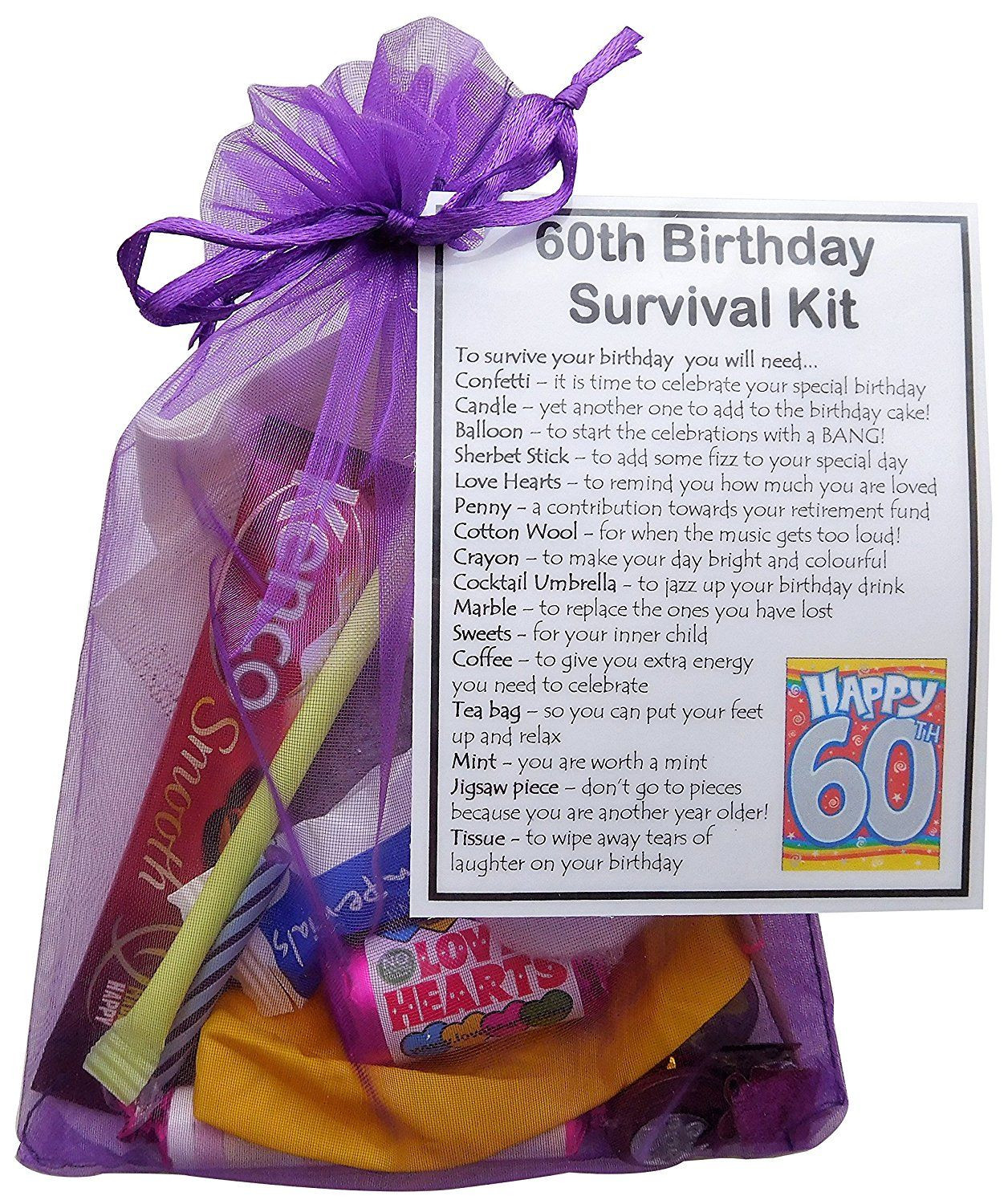 Gift Ideas For Womans 60Th Birthday
 60th Birthday Gift Unique Novelty survival kit 60th