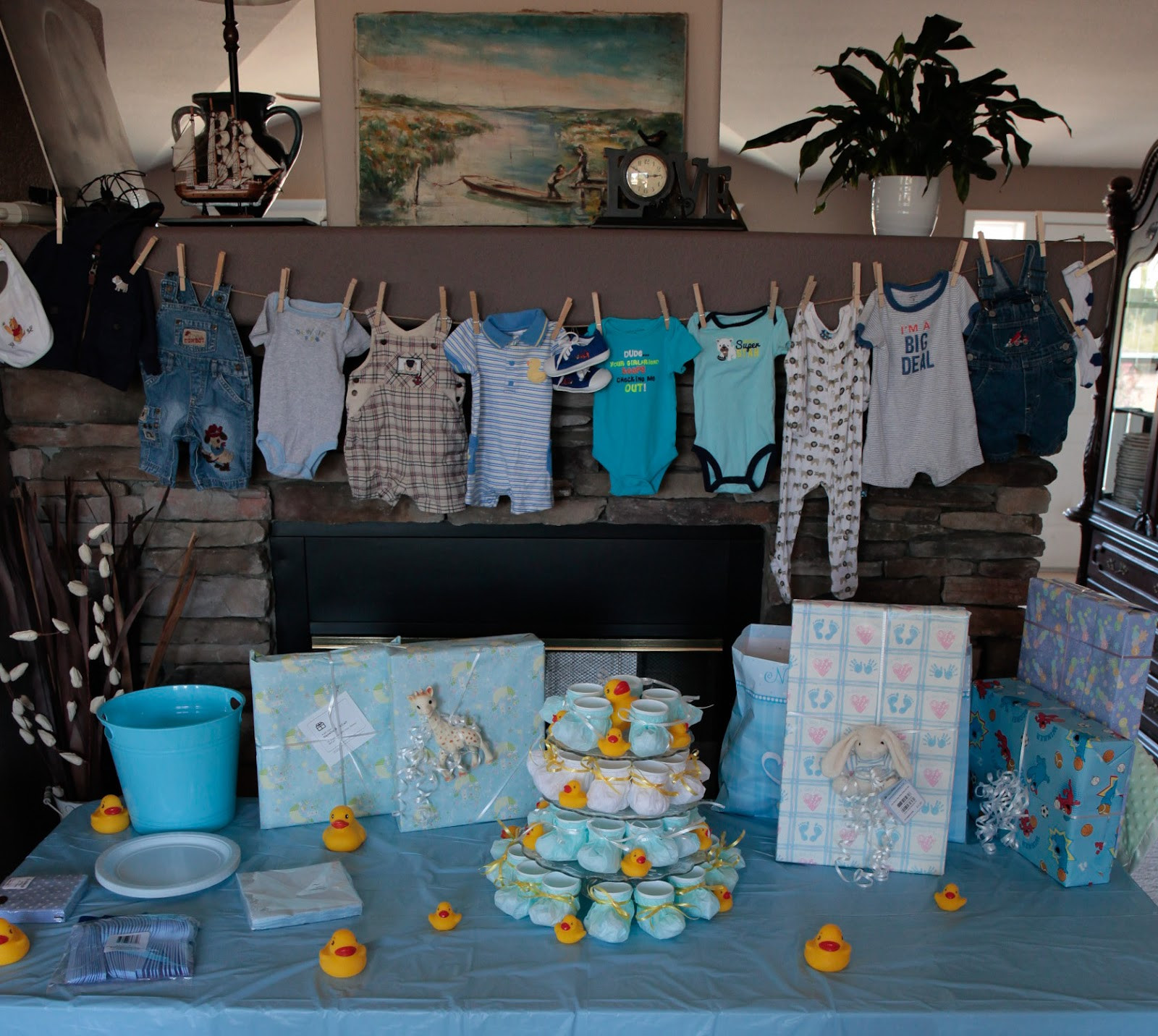 Gift Table Baby Shower Ideas
 Swiss Laundry Little Boy Blue Baby Shower Decorations