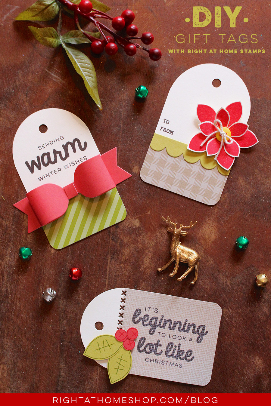 Gift Tags DIY
 DIY Gift Tags Using Right at Home Holiday Stamps