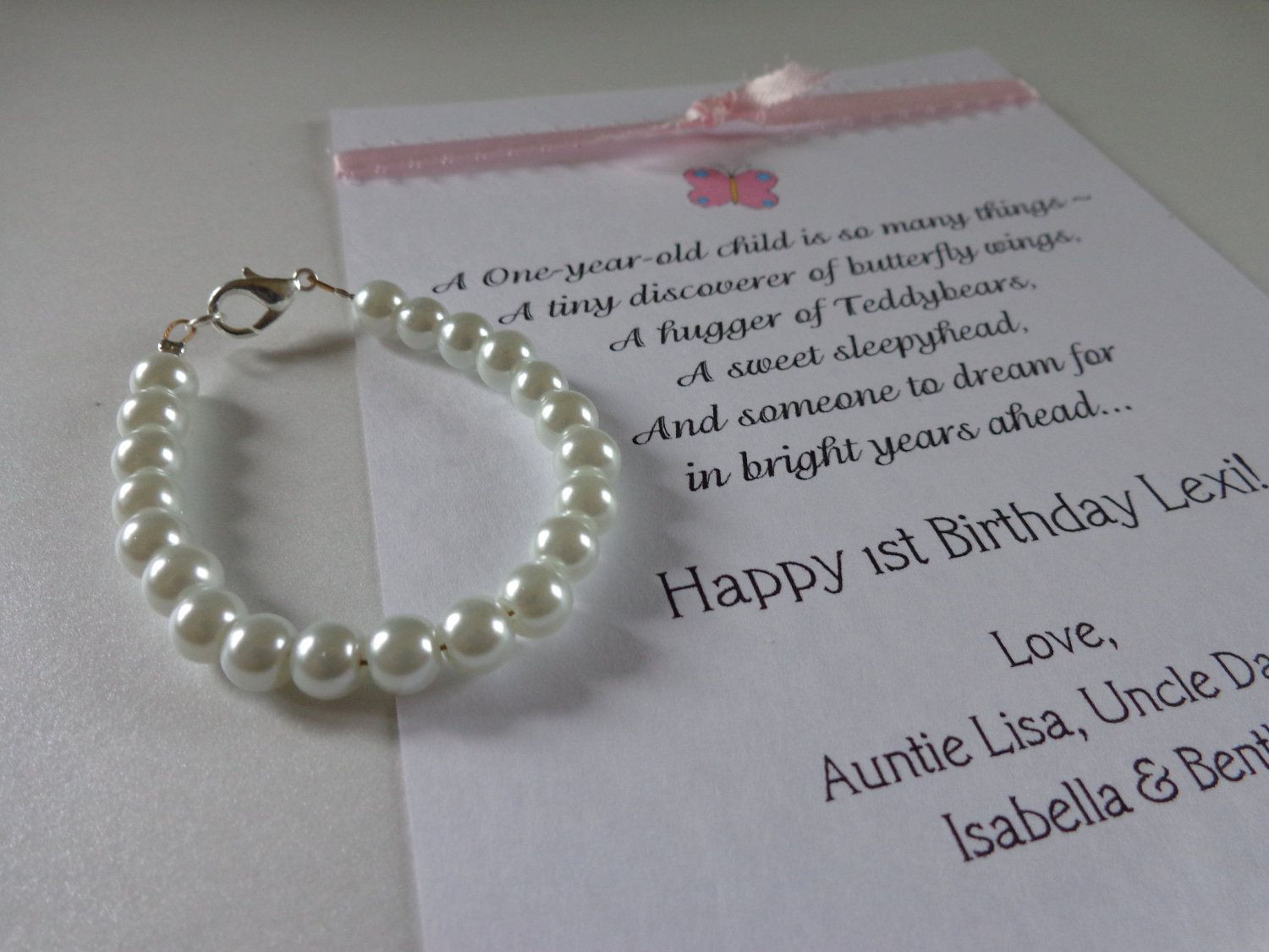 Gifts For 1st Birthday Girl
 BABY GIRL 1st Birthday Gift Pearl Bracelet with Birthday