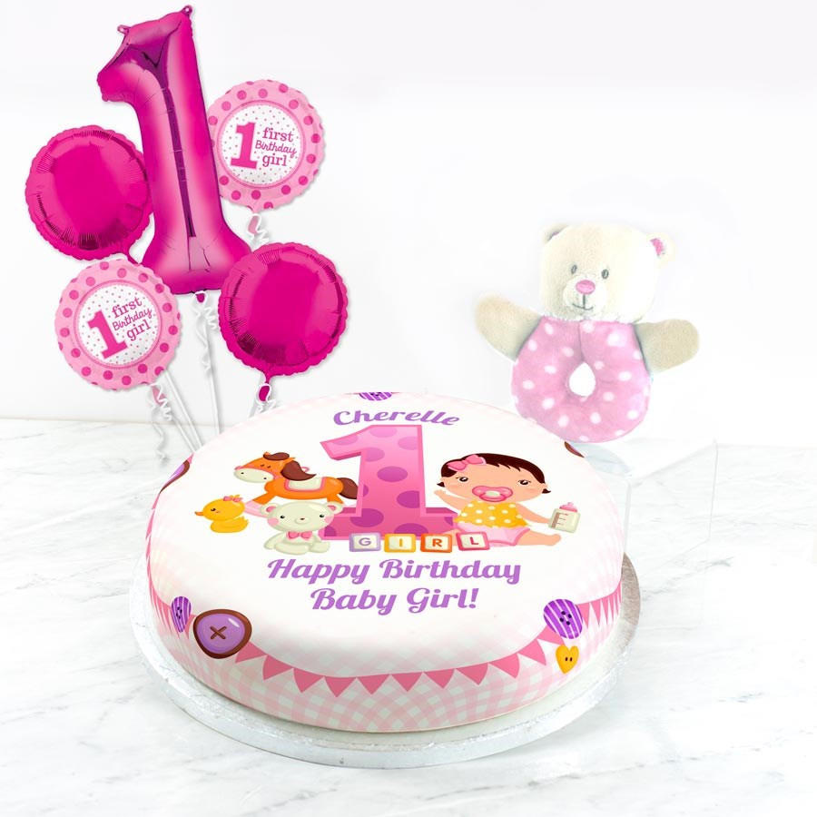 Gifts For 1st Birthday Girl
 Personalised 1st Birthday Girl Gift Set from bakerdays
