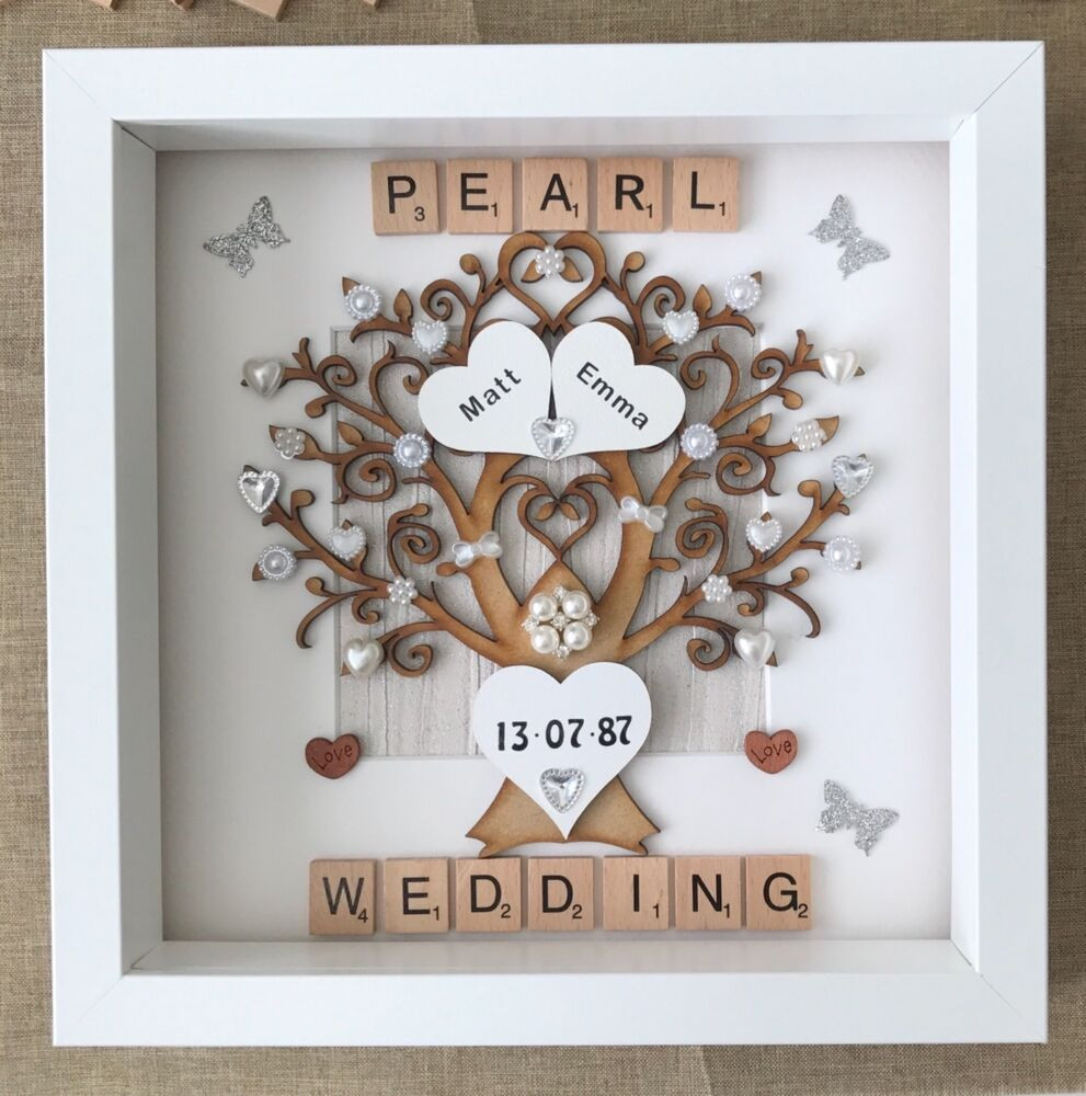 Gifts For 30th Wedding Anniversary
 Personalised handmade pearl 30th Wedding Anniversary Tree
