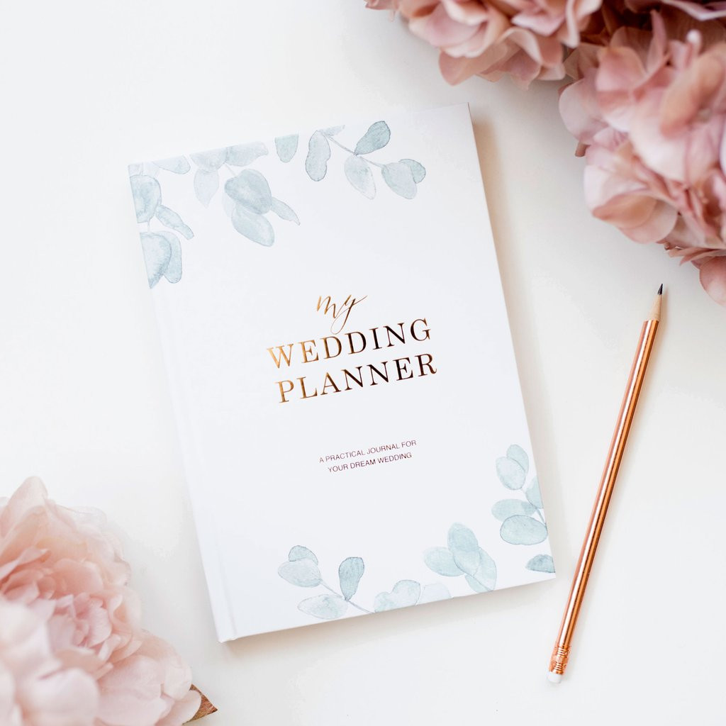 Gifts For Wedding Planner
 Luxury Eucalyptus Wedding planner book – Blush and Gold