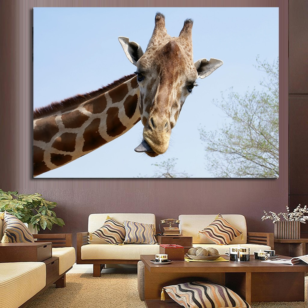 Giraffe Decor For Living Room
 Wall Art African Giraffe Painting Kids Room Decor Wall