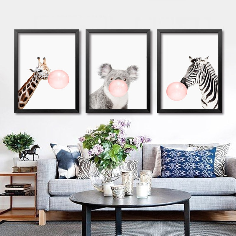 Giraffe Decor For Living Room
 Nordic Minimalist Animals Zebra giraffe canvas posters
