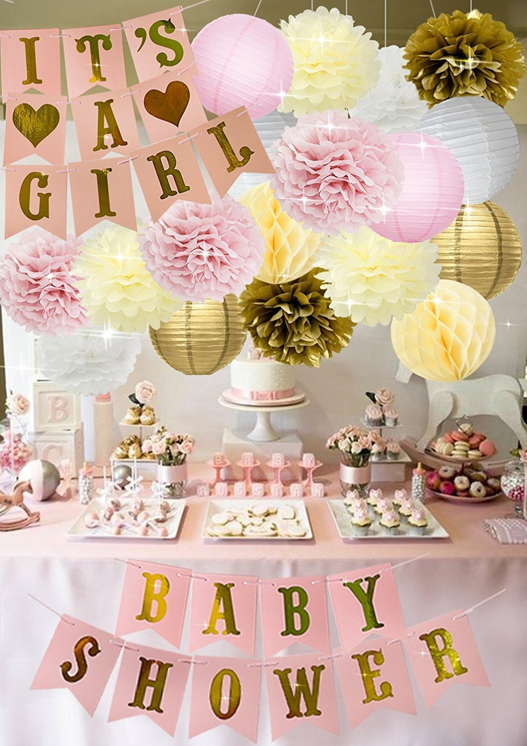 Girl Baby Shower Decorating Ideas
 Baby Shower Decorations BABY SHOWER IT S A GIRL Garland
