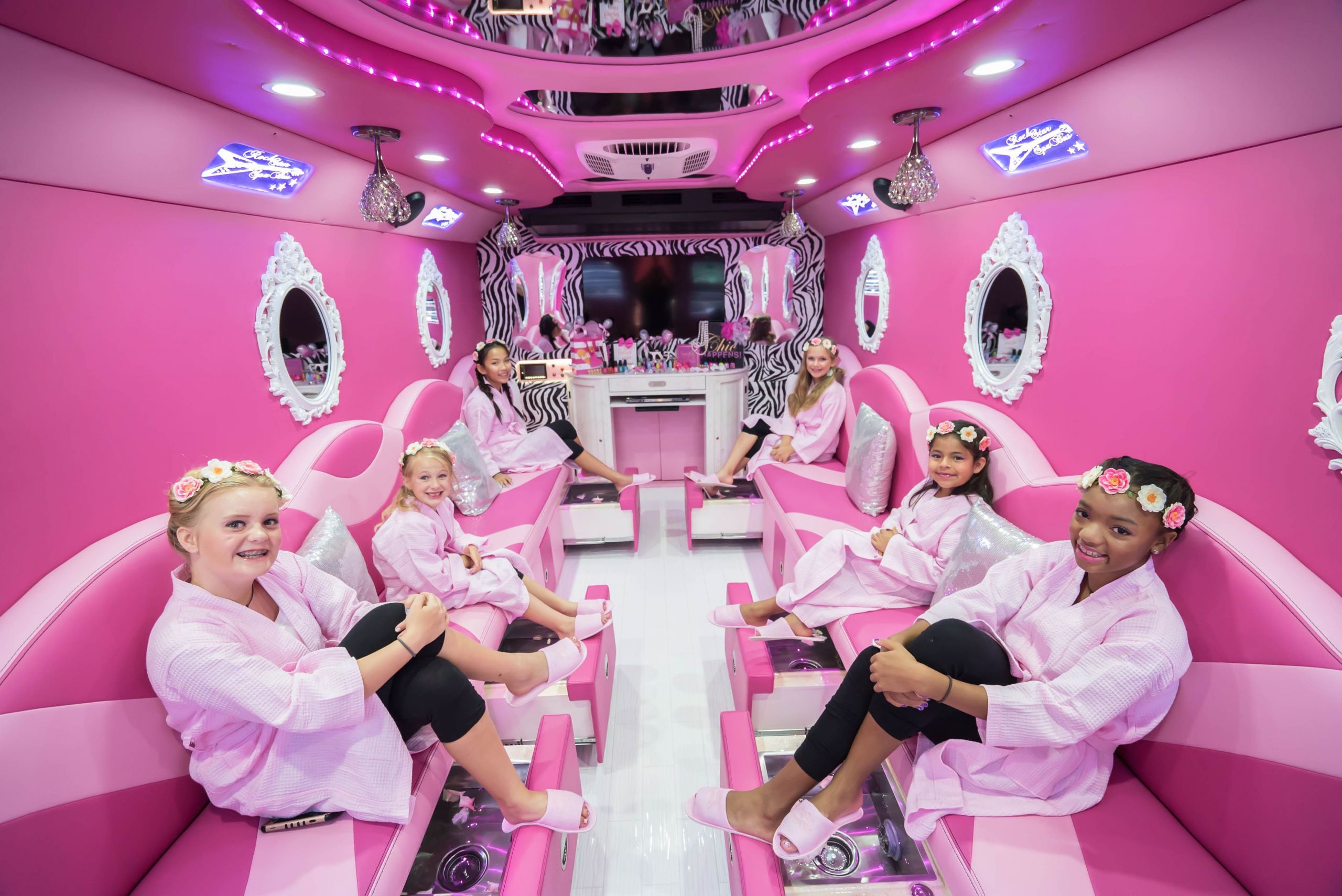 Girl Birthday Party Places
 Girls spa parties bus in Katy Kids spa bus mobile