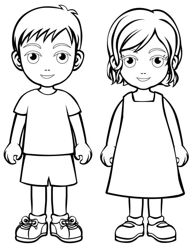 Girls And Boys Coloring Pages
 Boy and girl coloring page …