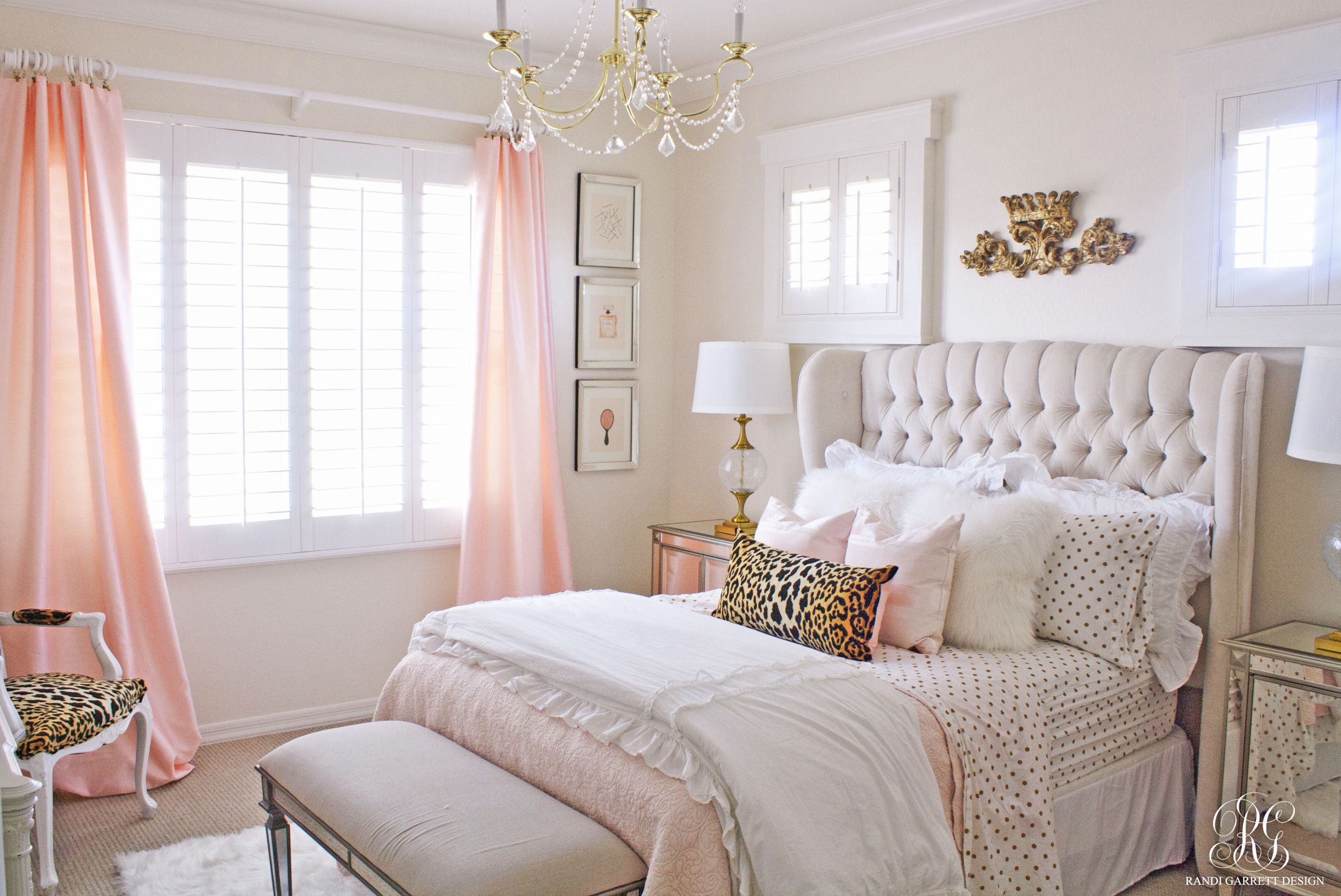 Girls Bedroom Accessories
 Pink and Gold Girl s Bedroom Makeover Randi Garrett Design
