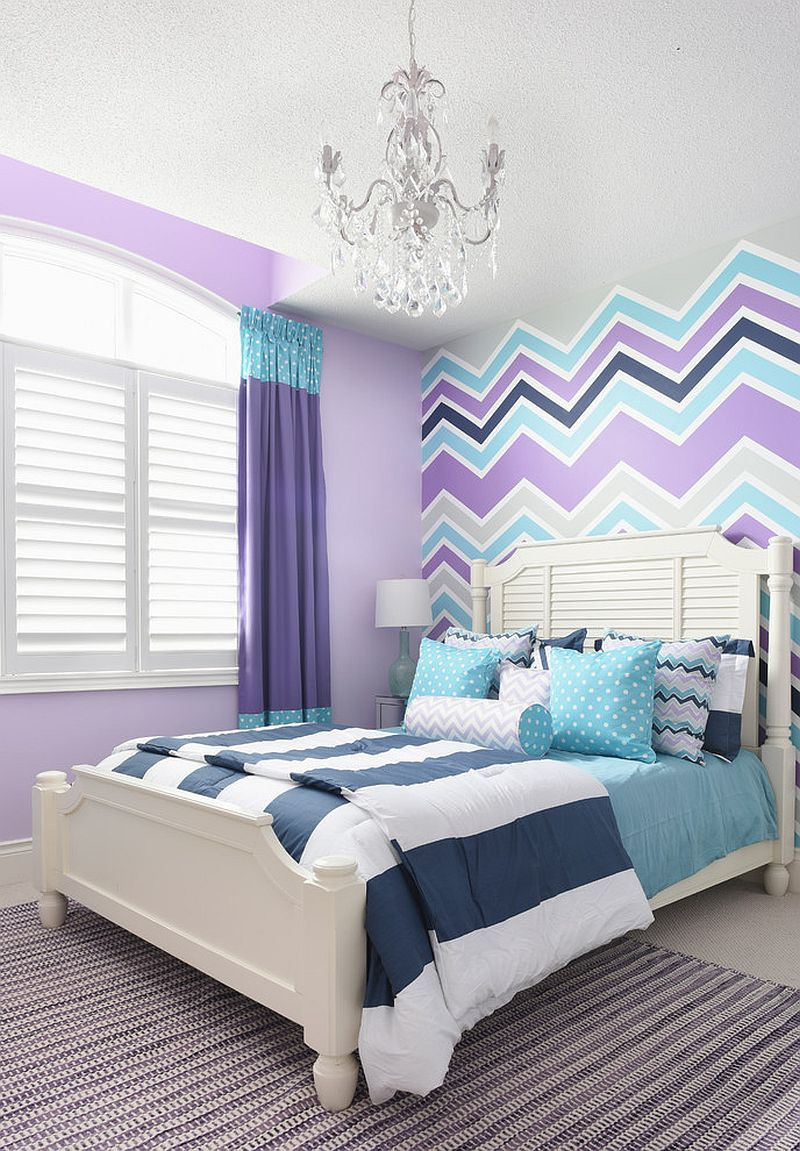 Girls Bedroom Colors
 25 Kids’ Bedrooms Showcasing Stylish Chevron Pattern