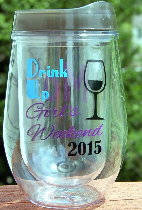 Girls Getaway Gift Ideas
 6 PERSONALIZED Girls Weekend ACRYLIC Cups Skinny tumbler