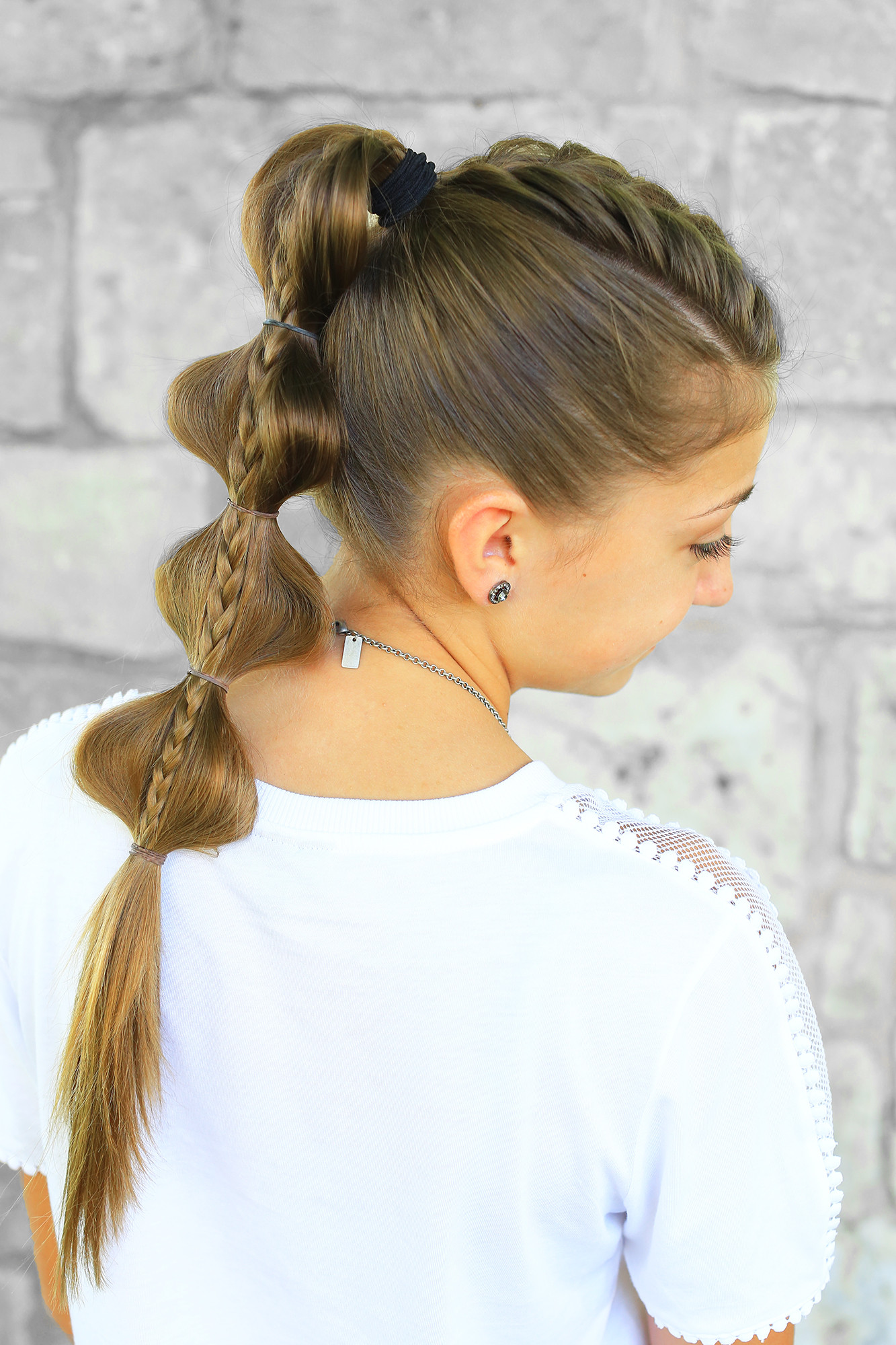 Girls Hair Cut Styles
 Stacked Bubble Braid