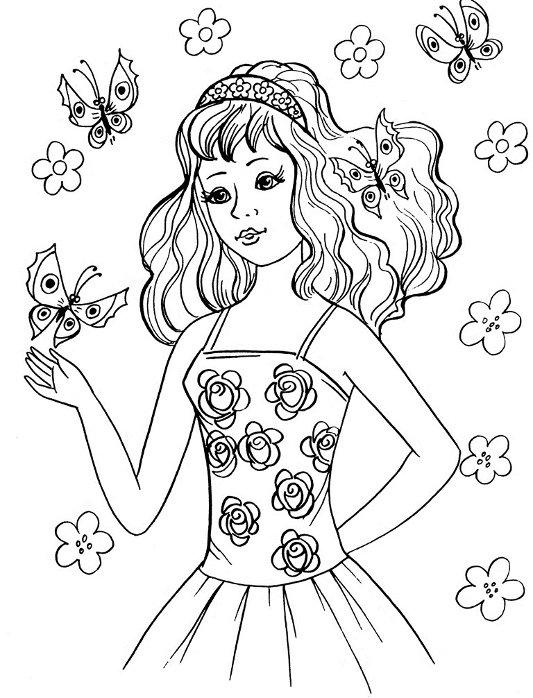 Girls Printable Coloring Pages
 Fashion Coloring Pages For Girls Printable Coloring Home