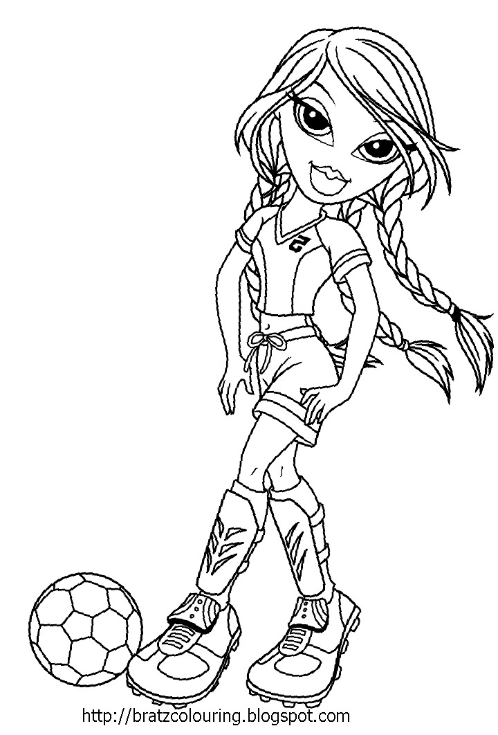 Girls Soccer Coloring Pages
 BRATZ COLORING PAGES SOCCER FOOTBALL FOR GIRLS COLORING
