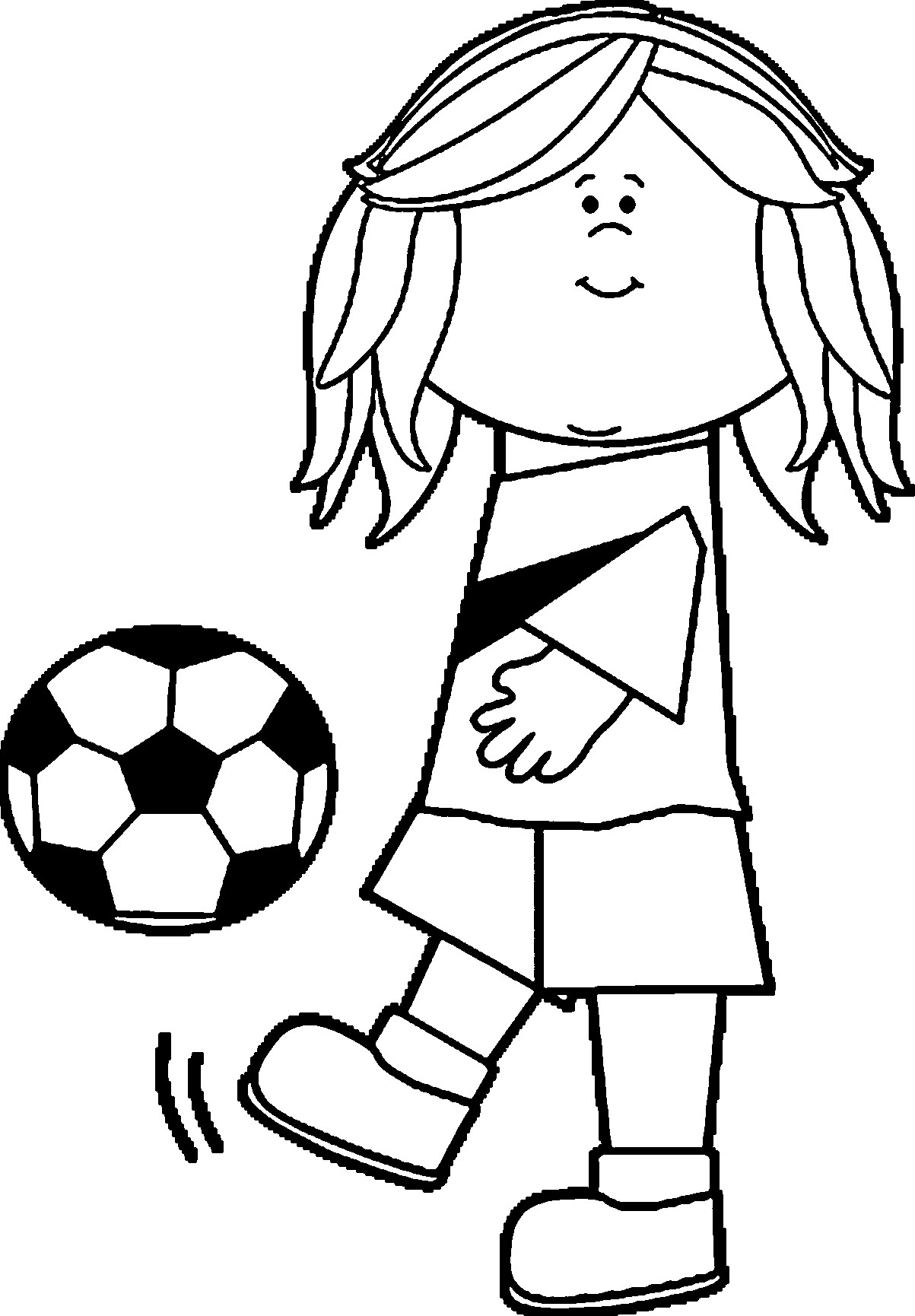Girls Soccer Coloring Pages
 Soccer Girl Playing Football Coloring Page