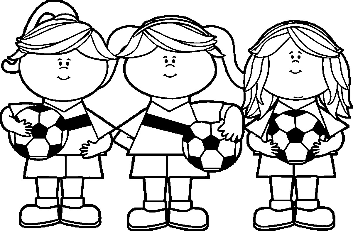 Girls Soccer Coloring Pages
 Girl Soccer Player Free Playing Football Coloring