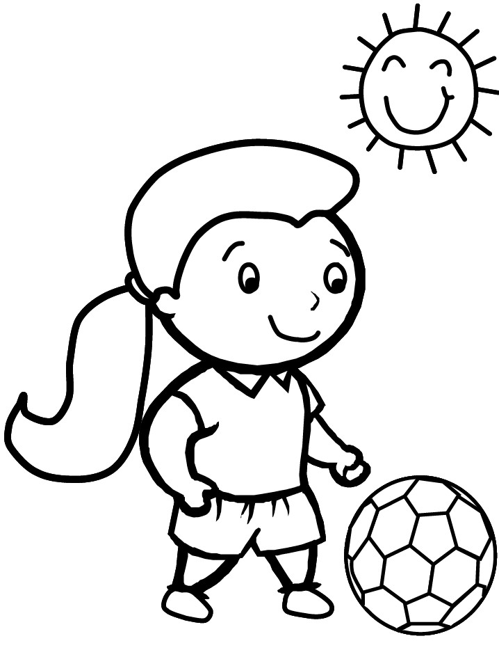 Girls Soccer Coloring Pages
 Cartoon Girl Playing Basketball Cliparts