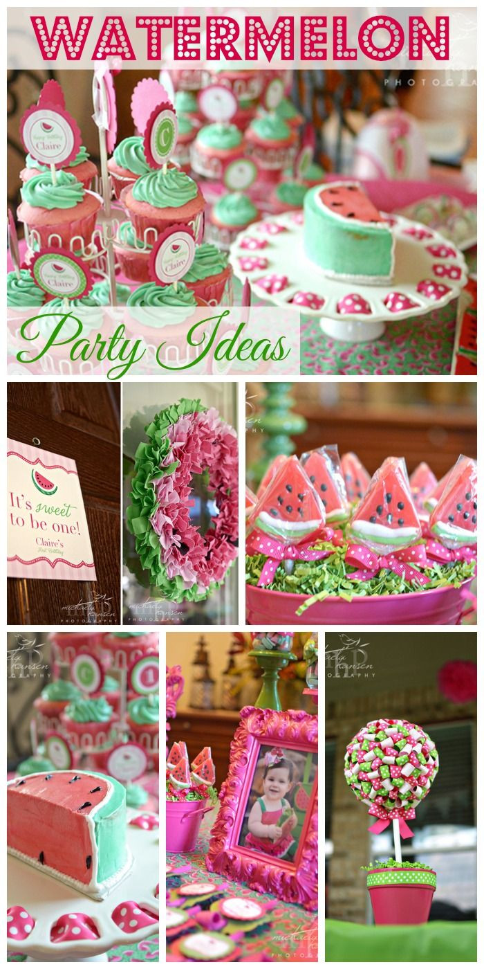 Girls Summer Birthday Party Ideas
 So many cute ideas at this watermelon 1st birthday for a