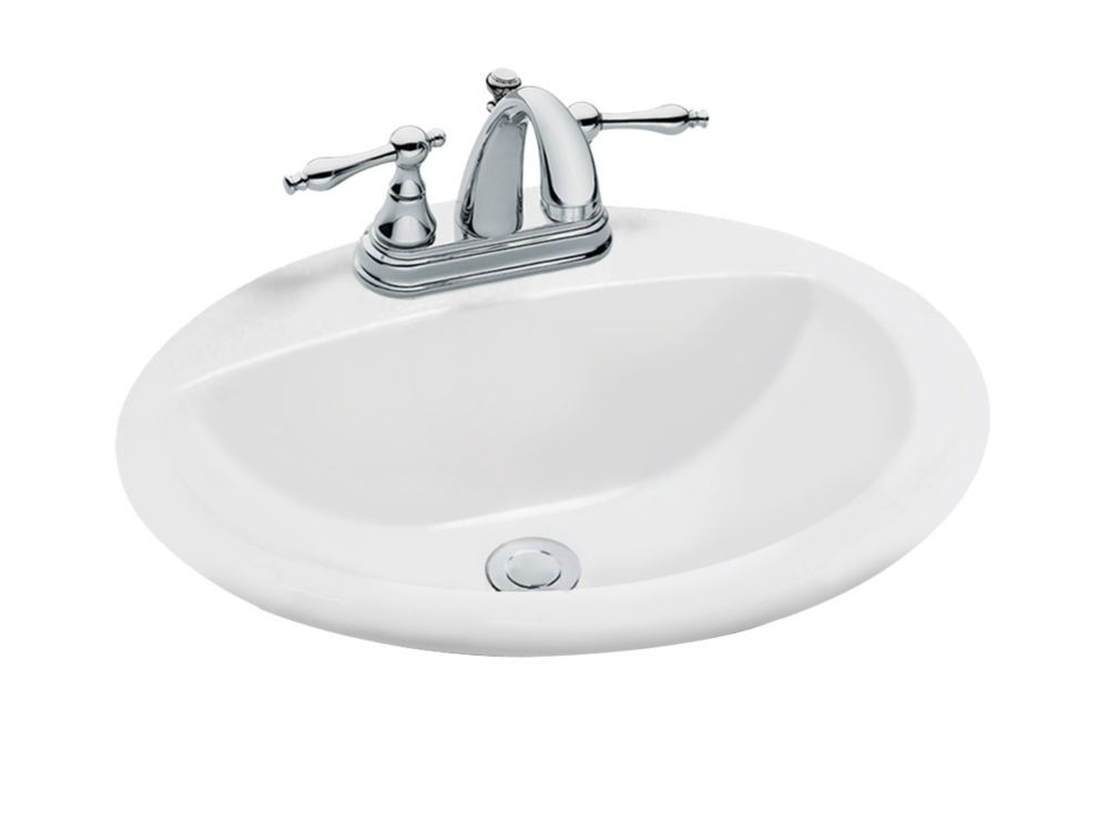 Glacier Bay Bathroom Sinks
 GLACIER BAY Oval Drop In Bathroom Sink in White