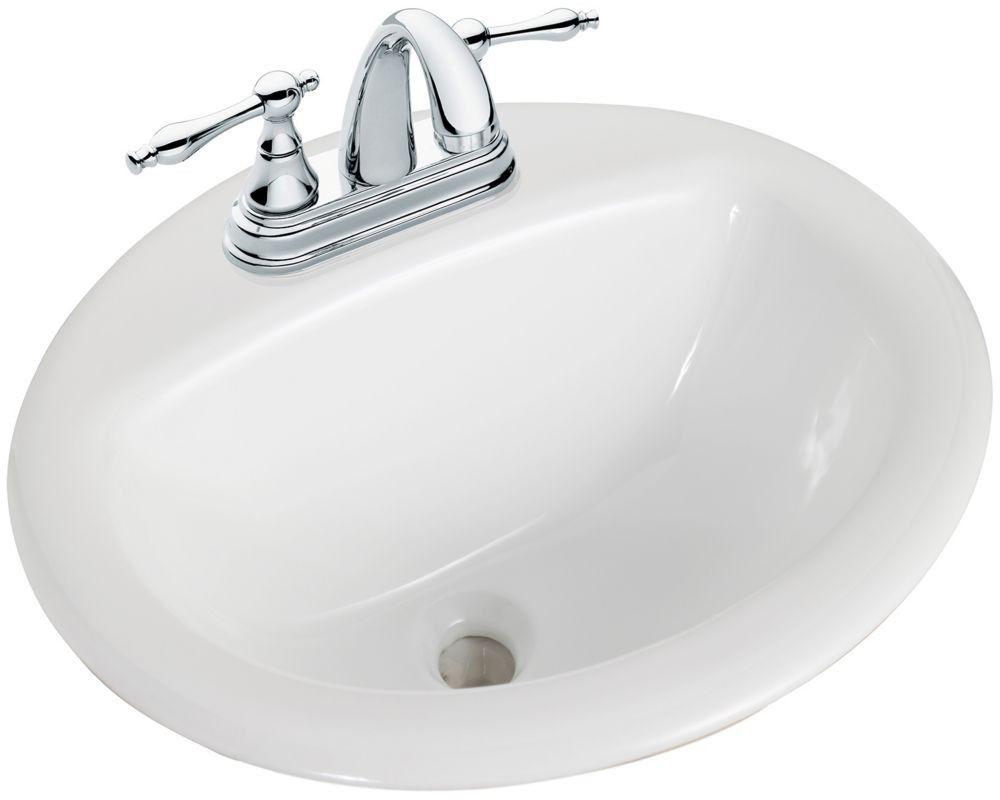 Glacier Bay Bathroom Sinks
 GLACIER BAY Round Drop In Bathroom Sink in White