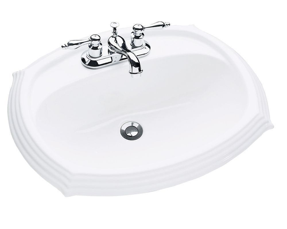 Glacier Bay Bathroom Sinks
 GLACIER BAY Regent Oval Drop In Bathroom Sink in White