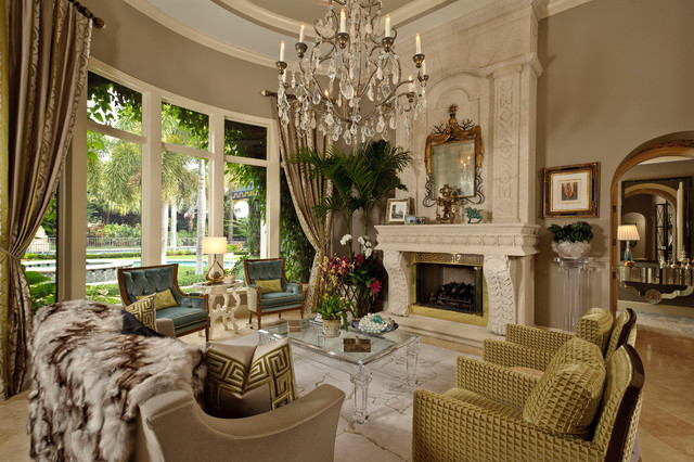 Glamour Living Room Ideas
 Hollywood Glamour Traditional Living Room Miami by