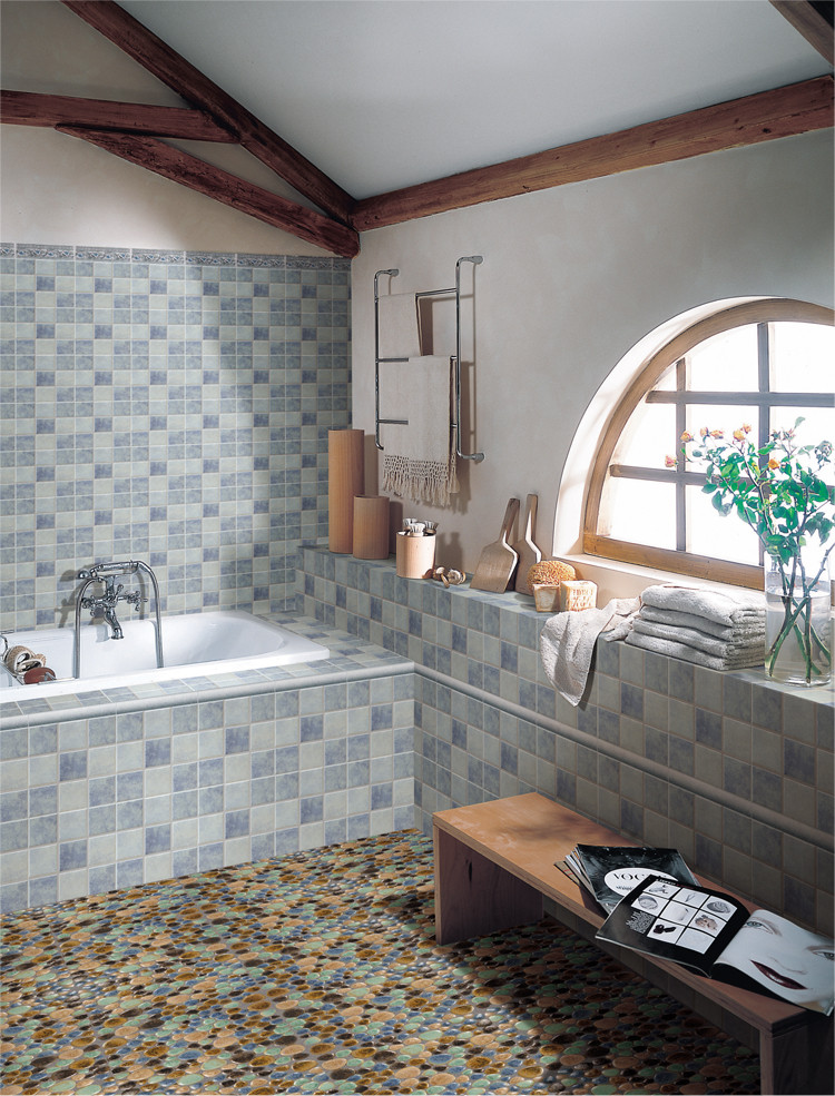 Glass Tile Bathroom Floor
 Wholesale Porcelain Tile Mosaic Pebble Design Shower Tiles