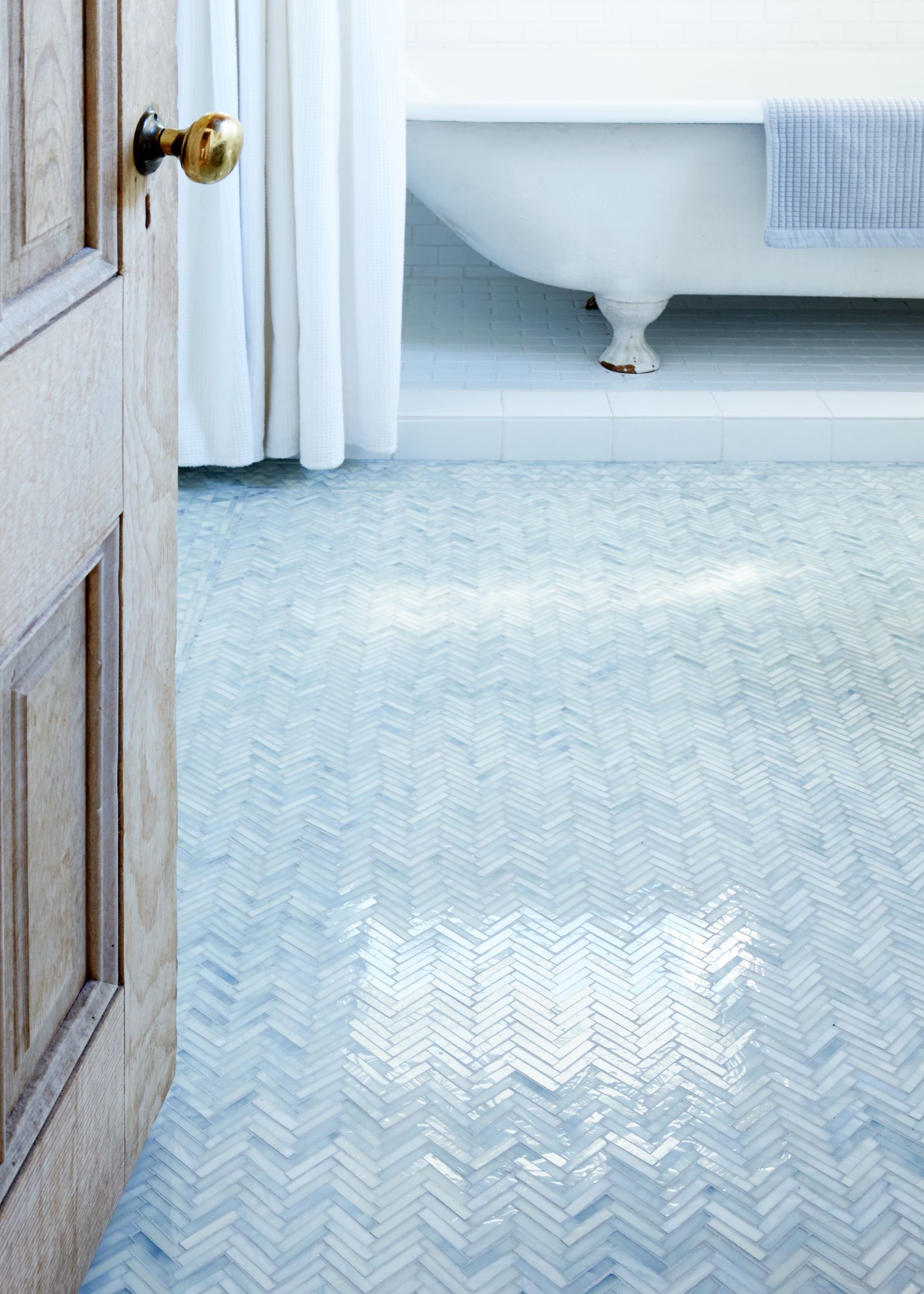 Glass Tile Bathroom Floor
 Bathroom of the Week An Artist Made Mosaic Tile Floor