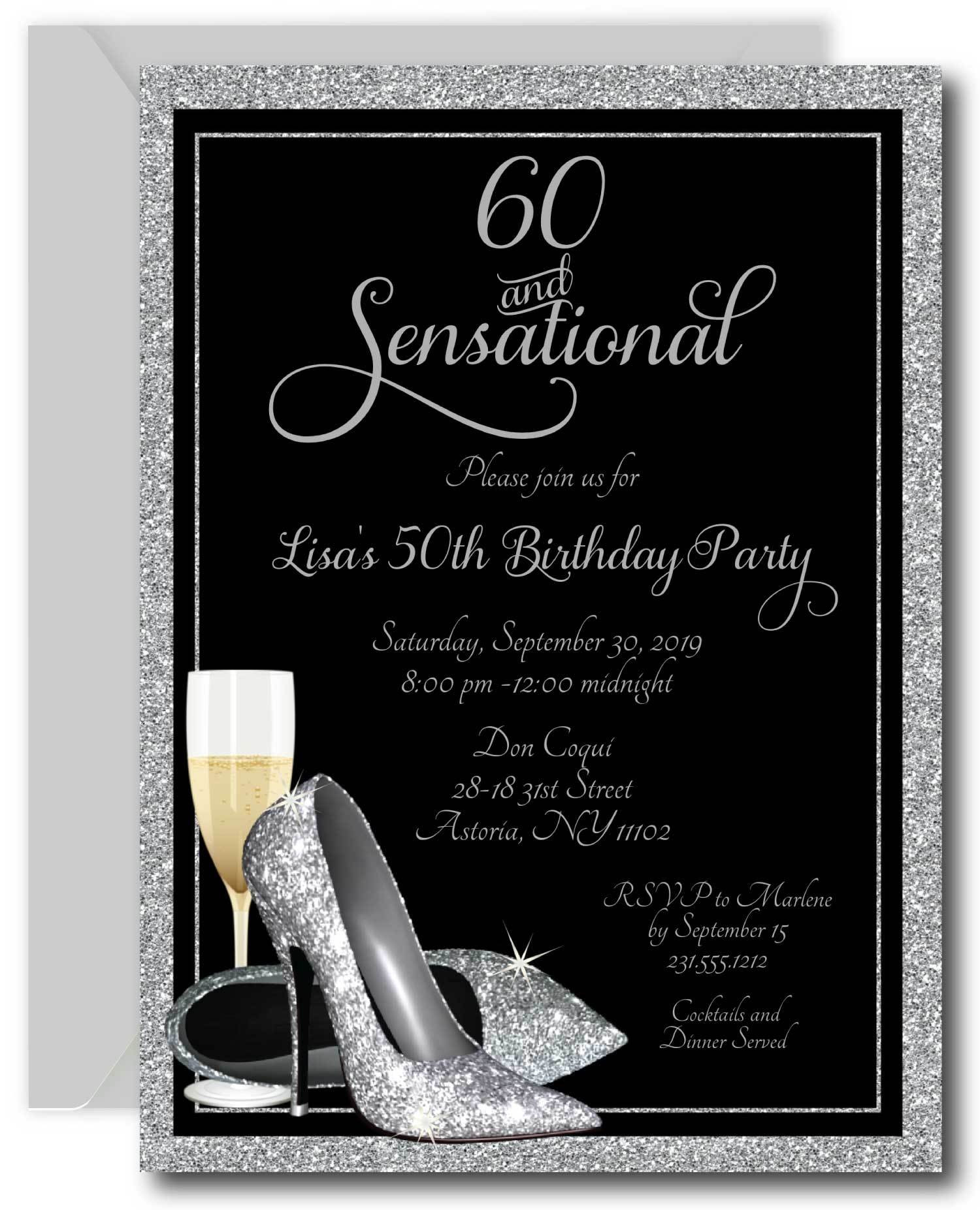Glitter Birthday Invitations
 Silver Glitter Shoes Birthday Party Invitations – Announce It