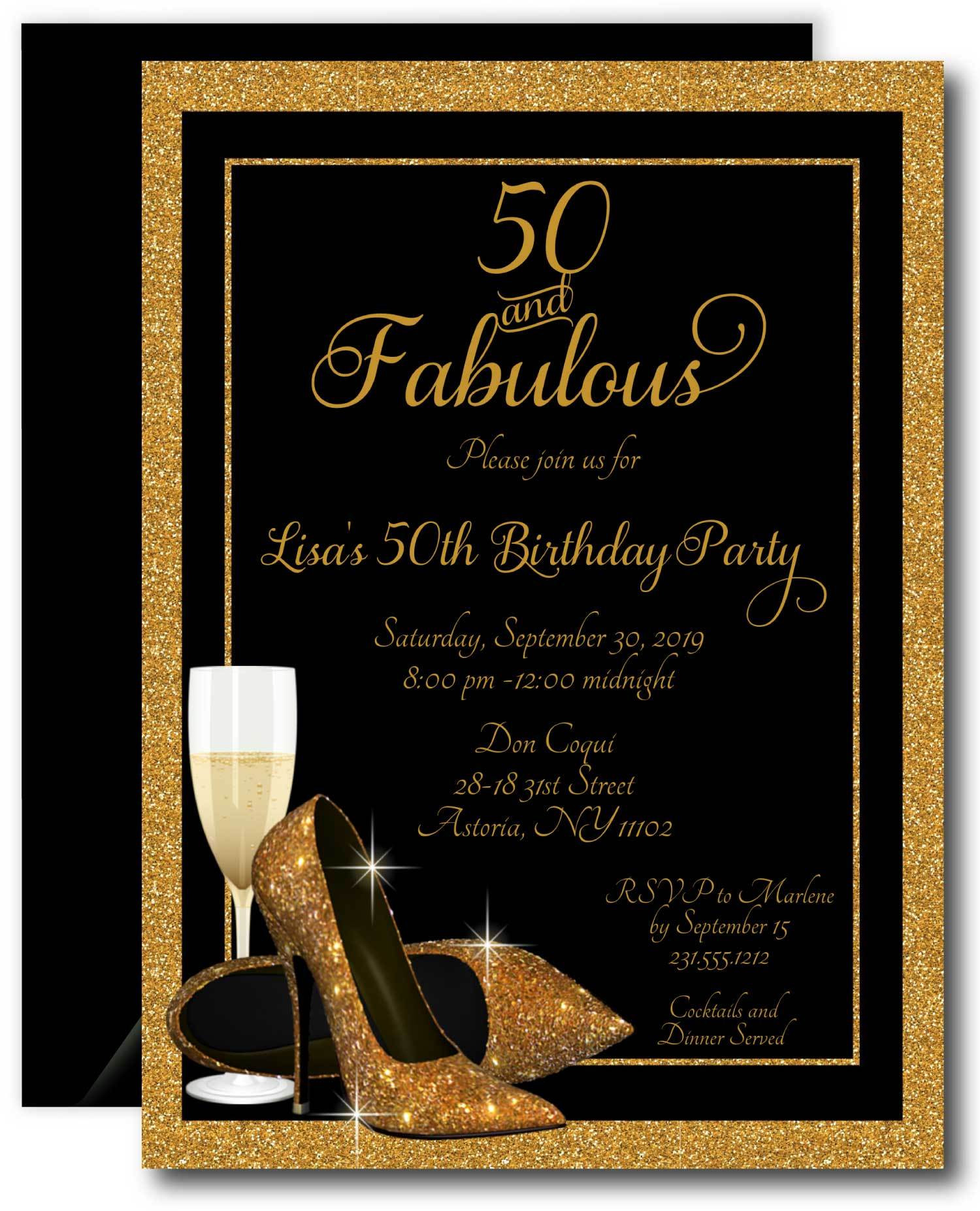 Glitter Birthday Invitations
 Gold Glitter Shoes Birthday Party Invitations – Announce It