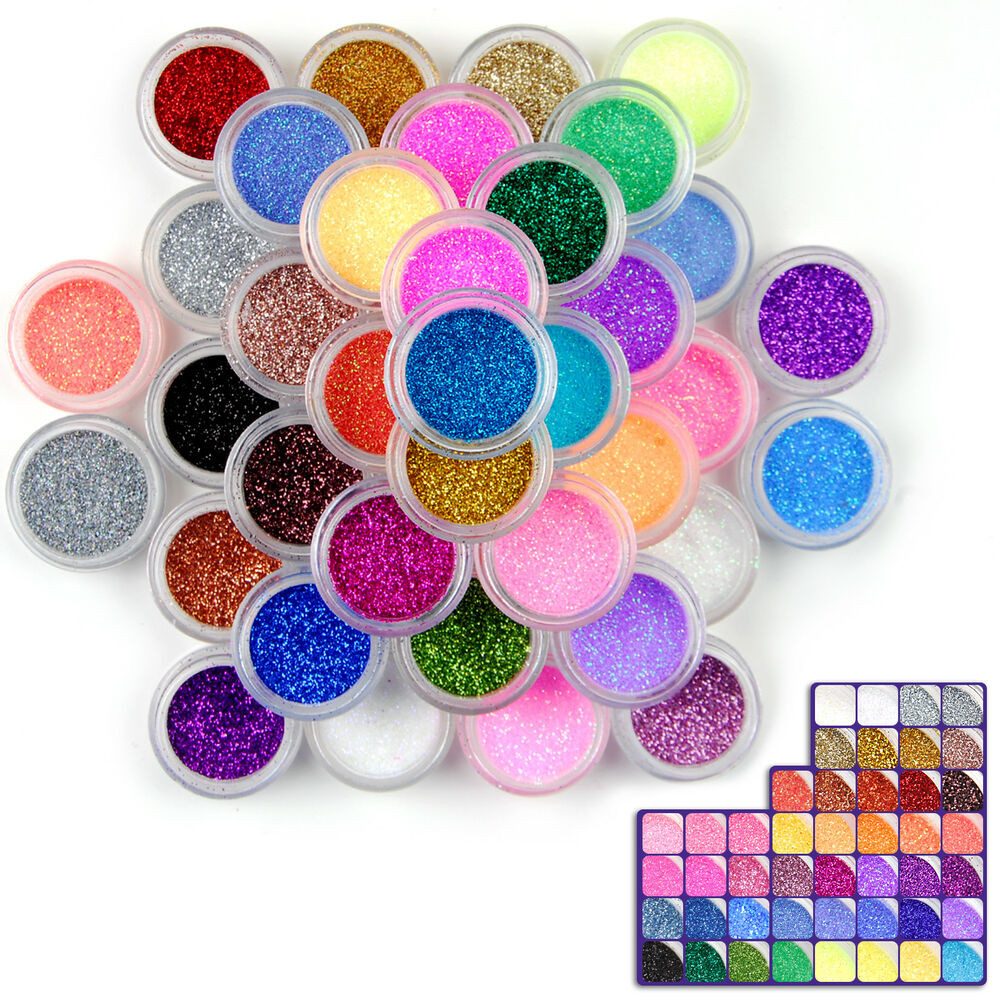 Glitter Dust For Nails
 48 Colors Glitter Nail Art Dust Kit UV Acrylic Nail