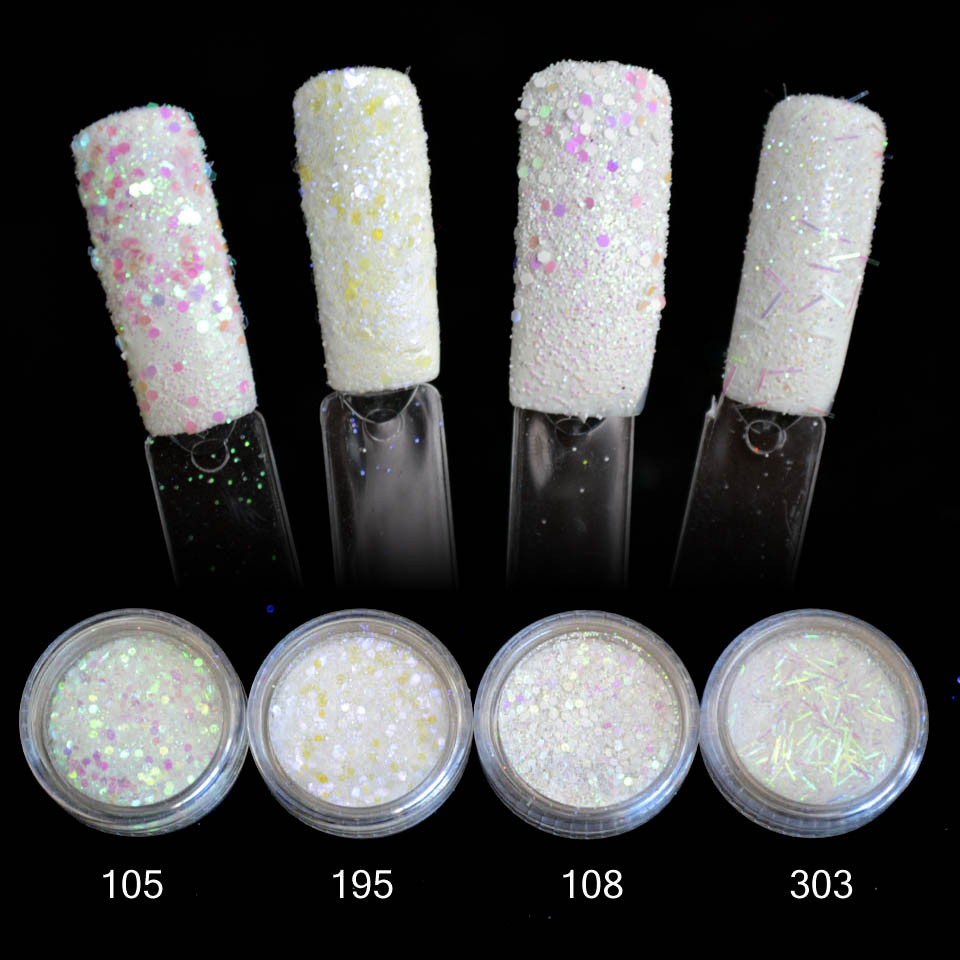 Glitter Dust For Nails
 White Glitter Powder Spangles for Nails Design Dust for