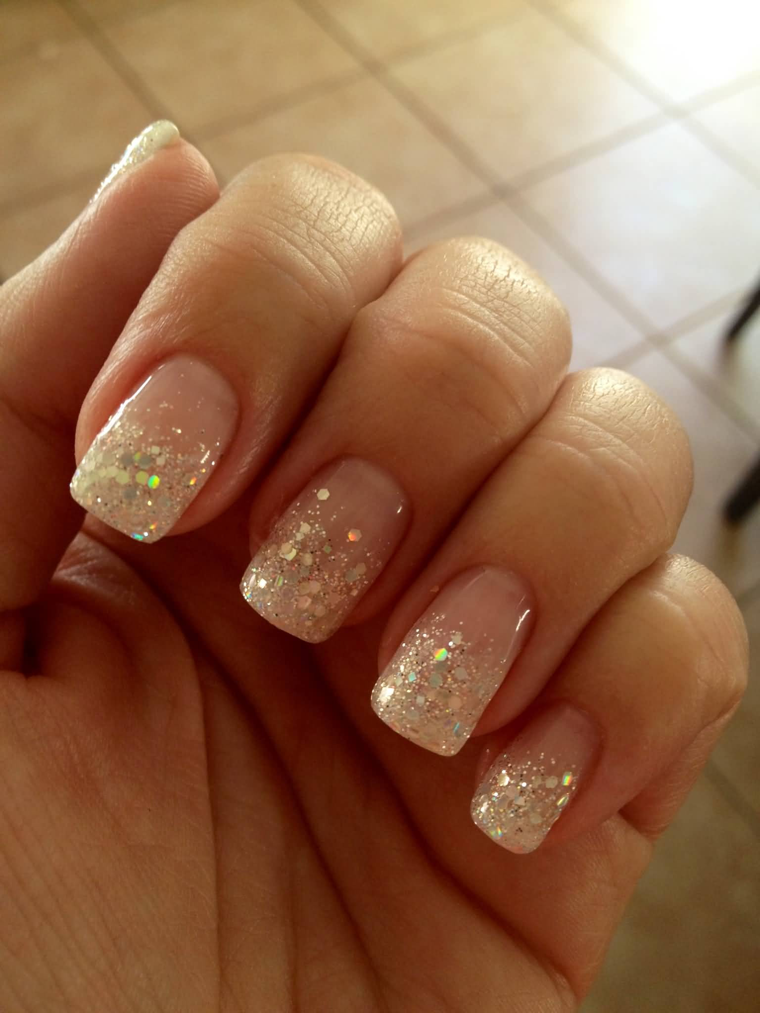 Glitter Tip Nails
 50 Most Beautiful Glitter French Tip Nail Art Design Ideas