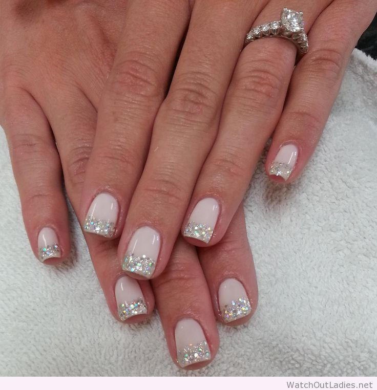 Glitter Tip Nails
 Botanic nails glitter tips white – Watch out La s