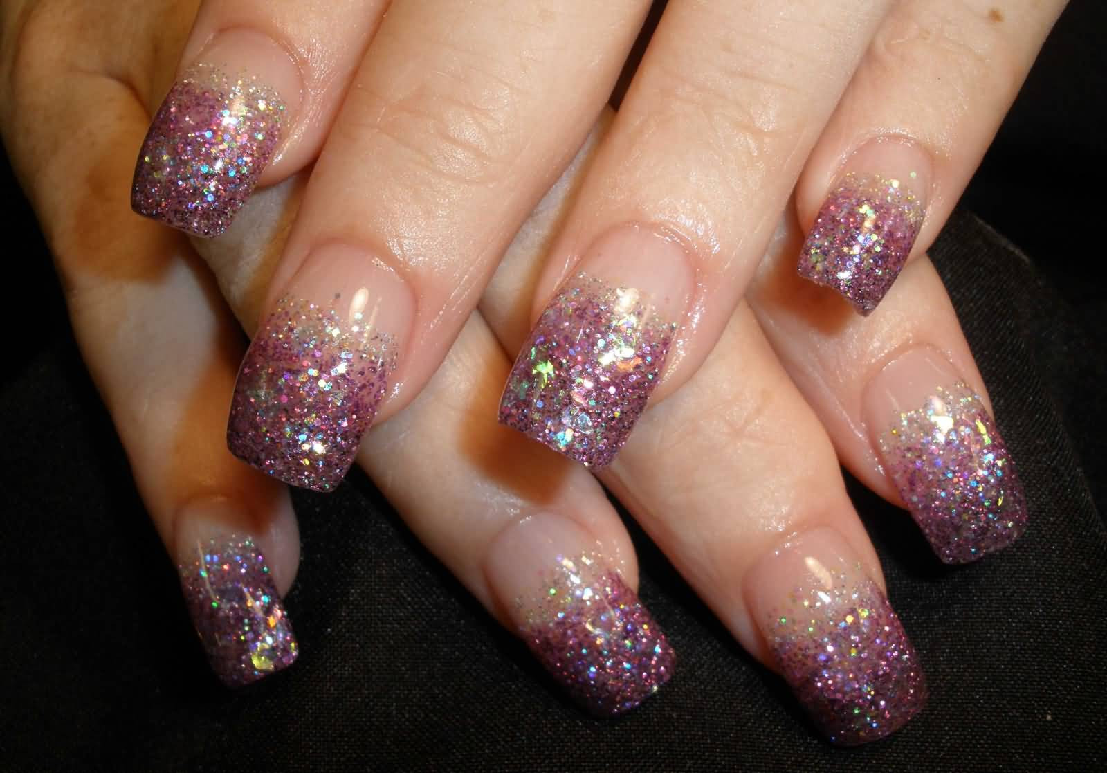 Glitter Tip Nails
 50 Most Beautiful Glitter French Tip Nail Art Design Ideas