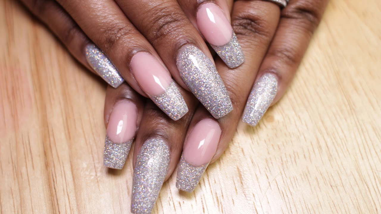 Glitter Tip Nails
 How to Glitter Coffin Nails