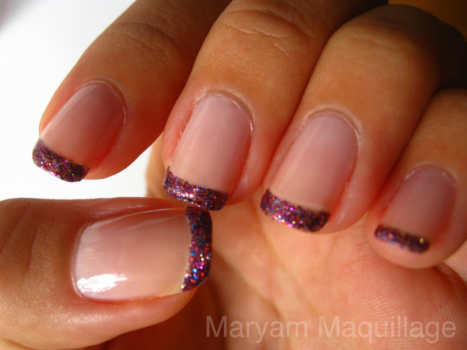 Glitter Tip Nails
 Maryam Maquillage Rockstar Pink Nail Tips