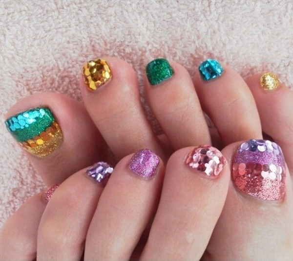 Glitter Toe Nail Designs
 60 Most Beautiful Toe Nail Art Design Ideas