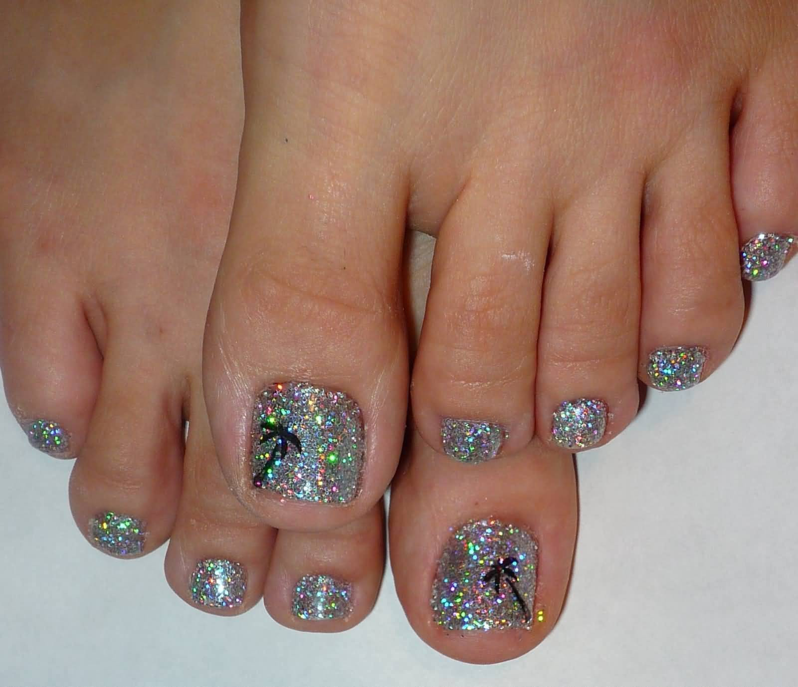 Glitter Toe Nail Designs
 50 Best Toe Glitter Nail Art Design Ideas