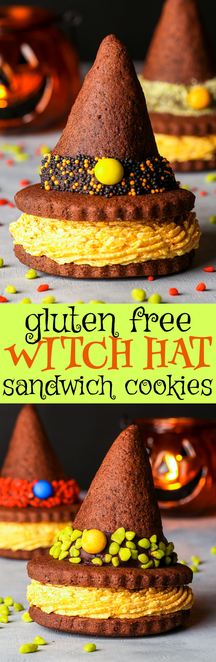 Gluten Free Halloween Cookies
 Gluten Free Witch Hat Cookie Sandwiches The Loopy Whisk