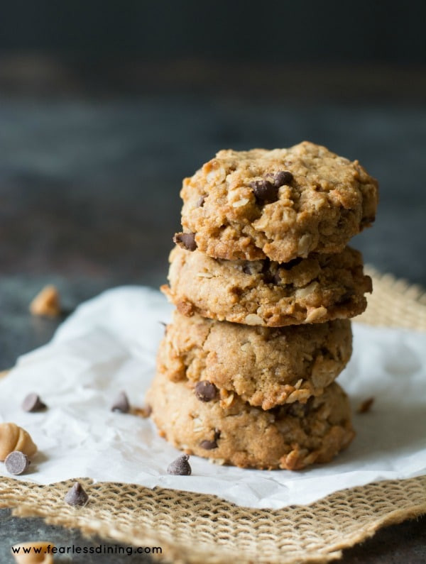 Gluten Free Peanut Butter Oatmeal Chocolate Chip Cookies
 Yummy Gluten Free Peanut Butter Oatmeal Cookies with Chips