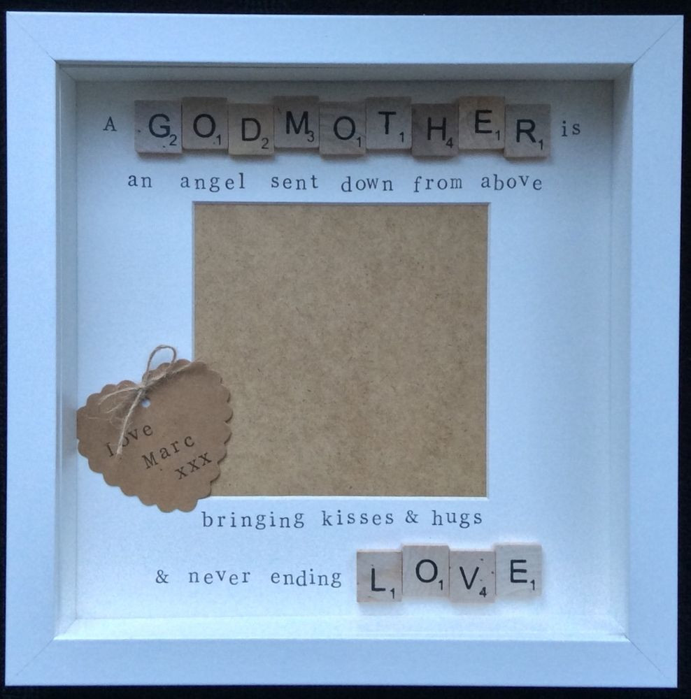 Godfather Gift Ideas For Christening
 Handmade scrabble tile frame christening godmother